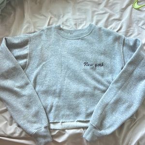 medium grey cropped crewneck, sweatshirt material, great shape